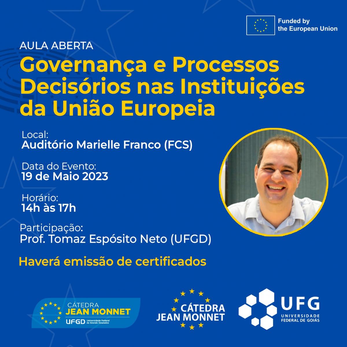 Aula no curso da UFG GOVERNANÇA E PROCESSOS DECISÓRIOS NAS INSTITUIÇÕES DA UNIÃO